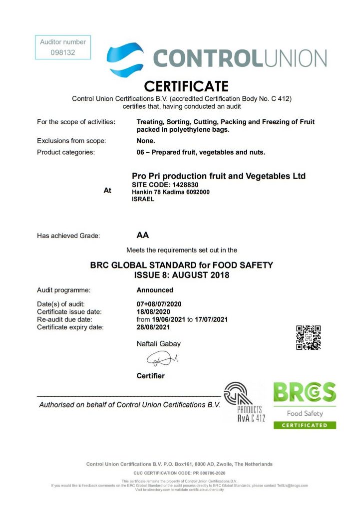 BRC Certificate